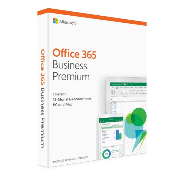 Microsoft Office 365 Business Premium, 5 Geräte, 1 Jahr, Download