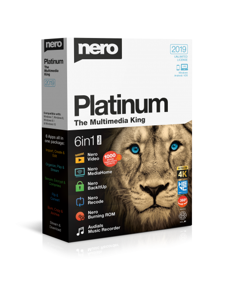 Nero 2019 Platinum Suite, Vollversion, Brennprogramm