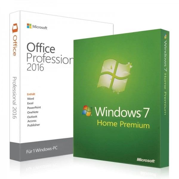 Windows 7 Home Premium + Office 2016 Professional + Lizenzschlüssel