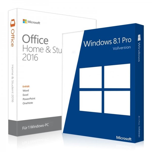 Windows 8.1 Pro + Office 2016 Home & Student